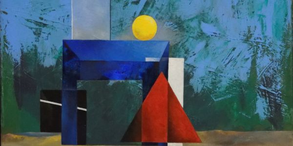 Quadrat, Dreieck & Kreis | 2018 | Acryl & Öl auf Leinwand | 40 x 50cm © VG Bildkunst Bonn